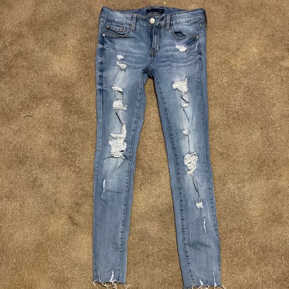 Blue ripped skinny jeans - Picture 1 of 3